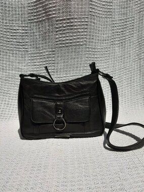 Smart Soft Italian Black Leather Bag 10"x7.5"x3"